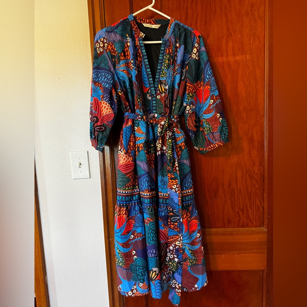 Custom Eshakti dress blue floral print